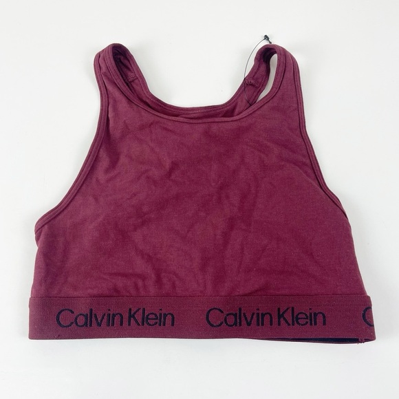 NEW Calvin Klein Racerback Burgundy Bra Pullover Womens Small NWOT - Picture 1 of 8